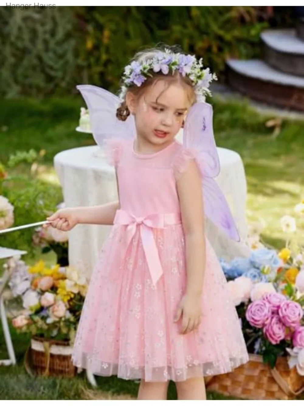Toddler Girls Tutu Dress Summer Party Tulle Dress with Belt